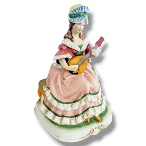 Waco Melody in Motion 1987 Madame  Lady Mandolin Hand Painted Porcelain WORKING